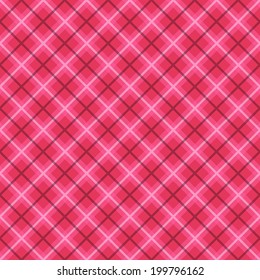 Plaid fabric background with white and pink. Abstract seamless vector pattern.