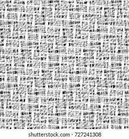 Plaid fabric in black and white. Wool cloth pattern. Abstract vector.