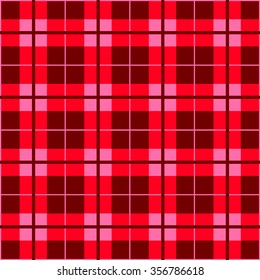 Plaid fabric cage back pattern red