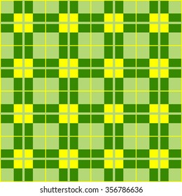 Plaid fabric cage back pattern green yellow