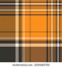 Plaid fabric check of tartan vector background with a textile texture pattern seamless in black and grey colors.