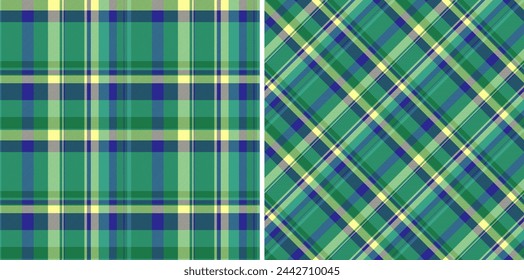 Plaid fabric check of texture textile background with a tartan vector seamless pattern. Set in retro colours. Eco friendly packaging ideas for products.