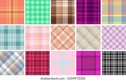 Plaid fabric designs with square checks and horizontal stripes, perfect for rustic fashion, celtic patterns, and classic British textiles.