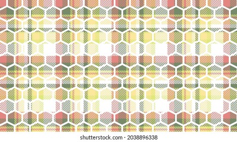 Plaid fabric in honeycomb pattern backgrond.EPS 10 Vector high solution illustration background.