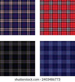 Plaid fabric models in trendy colors. digital printing. shirt fashion texture eps 10 vector