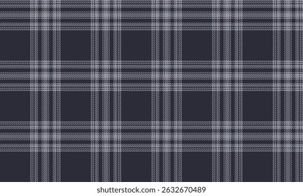 Plaid fabric, navy blue, gray for seamless textiles, simple but unique touch, suitable for designing clothes, skirts, pants, aprons and more, adding perfect style.