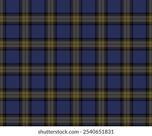 Padrão de tecido xadrez, azul, verde, preto, moderno sem costura de luxo para têxteis, e para projetar roupas, saias, calças ou tecidos decorativos. Ilustração vetorial.