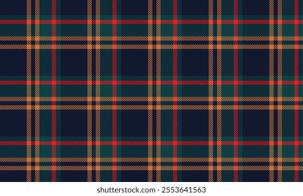 Plaid fabric pattern, blue, green, red, seamless for textile and design clothes, skirts, pants, aprons, tablecloths, blankets or decorative fabrics. Vector illustration.