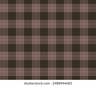 Plaid fabric pattern, brown, cream color, seamless for textiles and designing clothing, skirts, pants, blankets or apron fabric, decorative fabric. Vector illustration.