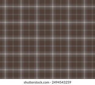 Plaid fabric pattern, brown, gray, black, seamless for textiles and design clothing, skirts, pants, aprons, tablecloths, blankets or decorative fabrics. Vector illustration.