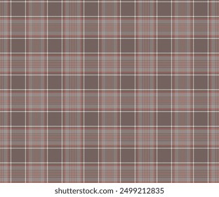 Plaid fabric pattern, brown, gray, white, seamless for textiles and design clothing, skirts, pants, aprons, tablecloths, blankets or decorative fabrics. Vector illustration.