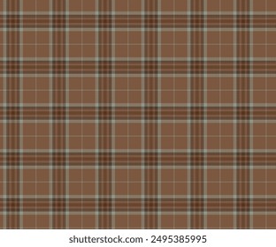 Plaid fabric pattern, brown, green, black, seamless for textiles and design clothing, skirts, pants, aprons, tablecloths, blankets or decorative fabrics. Vector illustration.