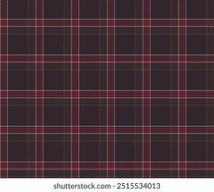 Patrón de tela a cuadros, marrón, rojo, verde, blanco, sin costuras para textiles, y para el diseño de ropa, faldas o telas decorativas. Ilustración vectorial.