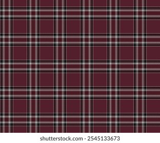 Plaid fabric pattern, brown, white, black, modern seamless cross lines pattern for textile, and for designing clothes, skirts or decorative fabric. Vector illustration.