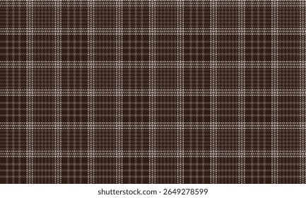 Plaid fabric pattern, brown, white, seamless, suitable for designing clothes, skirts, pants, suits, can be used for all kinds of fashion and textiles, vector illustration.