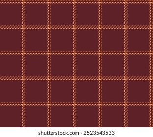 Plaid fabric pattern, brown, yellow, orange, seamless, for textiles, and for designing clothes, skirts or decorative fabrics. Vector illustration.