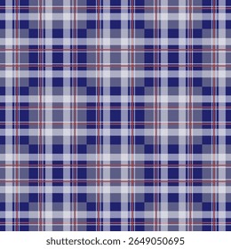 Plaid fabric pattern, gingham seamless pattern for textile and design clothes skirt pants apron tablecloth blanket or decoration. Vector illustration.