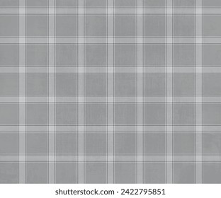 Plaid Stoffmuster, grau, weiß, schwarz, nahtloser Hintergrund für Textilien, Bekleidung, Rock, Hosen. Vektorgrafik.
