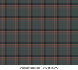 Patrón de tela a cuadros, verde, marrón, negro, sin costuras para textiles y ropa de diseño, faldas, pantalones, delantales, manteles, mantas o telas decorativas. Ilustración vectorial.
