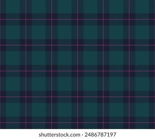 Plaid Stoffmuster, grün, marineblau, lila, nahtlos für Textilien und Design Kleidung, Röcke, Hosen, Schürzen, Tischdecken, Decken oder dekorative Stoffe. Vektorillustration.