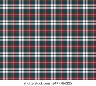 Plaid fabric pattern, green, white, brown, seamless for textiles and designing clothing, skirts, pants, aprons, tablecloths, blankets or decorative fabrics. Vector illustration.