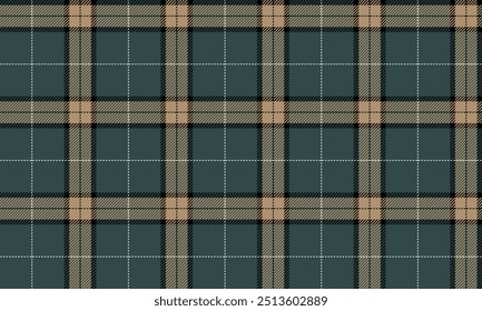 Plaid Stoffmuster, grün, gelb, schwarz, weiß, nahtlos für Textil-und Design-Kleidung Rock Hosen Schürze Tischdecke oder Dekoration. Vektorgrafik.