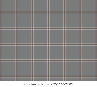 Plaid fabric pattern, grey, brown, white, seamless for textile and design clothes skirt pants apron tablecloth blanket or decoration. Vector illustration.
