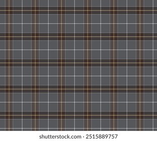 Patrón de tela a cuadros, gris, marrón, blanco, sin costuras para textiles, y para el diseño de ropa, faldas, pantalones o telas decorativas. Ilustración vectorial.