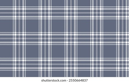 Plaid fabric pattern, grey, white, modern cross lines pattern, seamless for textiles, and for designing clothes, skirts or decorative fabrics. Vector illustration.