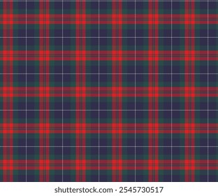 Plaid fabric pattern, purple, green, red, white, modern fashion cross pattern, seamless for textile, and for designing clothes, skirts or decorative fabric. Vector illustration.