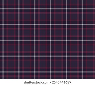 Plaid fabric pattern, purple, pink, white, modern luxury cross lines, seamless for textiles, and for designing everyday clothes, skirts, pants or decorative fabrics. Vector illustration.