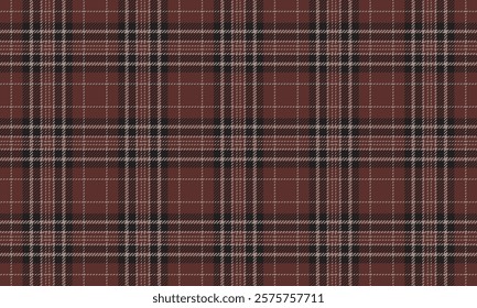 Plaid fabric pattern, red, black, cream, seamless for textiles, and for designing clothes, skirts, blankets, aprons, or decorative fabrics. Vector illustration.