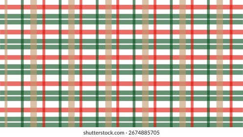 a plaid fabric pattern in red, green and tan.