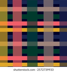 Plaid fabric pattern with summer season colors 2025