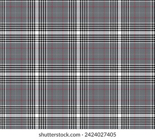 Plaid fabric pattern, white, black, brown, seamless background for clothing, skirts, pants. Vector illustration.