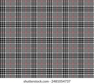 Plaid-Stoffmuster, weiß, schwarz, braun, nahtlos für Textilien und für die Gestaltung von Kleidung, Röcken, Hosen oder dekorativen Stoff. Vektorillustration.