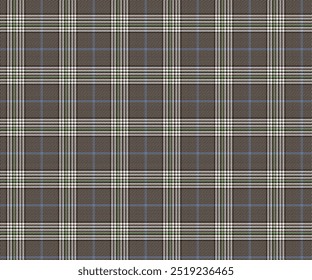 Plaid fabric pattern, white, black, green, blue, seamless for textiles, and for designing clothes, skirts, pants or decorative fabrics. Vector illustration.
