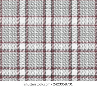 Plaid fabric pattern, white, brown, black. Seamless background for textiles, design of clothes, skirts, pants or decorative fabric. Vector illustration.