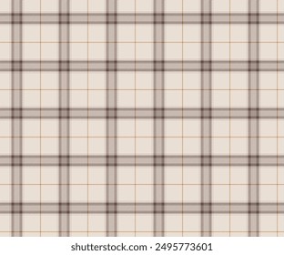 Plaid fabric pattern, white, brown, yellow, seamless for textiles and designing clothing, skirts, pants, aprons, tablecloths, blankets or decorative fabrics. Vector illustration.