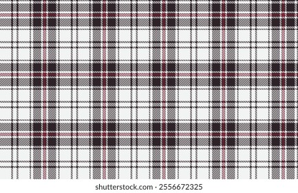 Plaid fabric pattern, white, brown, red, modern distinctive cross lines pattern, seamless for textiles, and for designing clothes, skirts or decorative fabrics. Vector illustration.