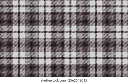 Plaid fabric pattern, white, brown, elegant seamless lattice cross lines for textiles, and for designing clothes, skirts or decorative fabrics. Vector illustration.