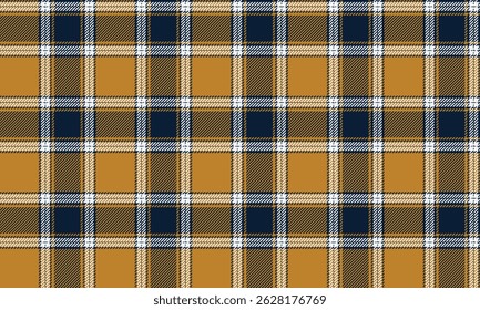 Plaid fabric pattern, yellow, blue, white, contrasting lines create a harmonious dimension. Suitable for textiles, clothing, skirts, pants or decorative fabrics. Add style to every design.