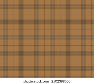 Plaid fabric pattern, yellow, brown, seamless for textiles and design clothing, skirts, pants, aprons, tablecloths, blankets or decorative fabrics. Vector illustration.