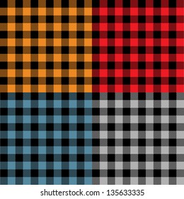 Plaid fabric samples in vector