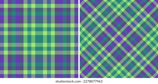 Plaid fabric seamless. Textile pattern check. Vector tartan background texture in set.
