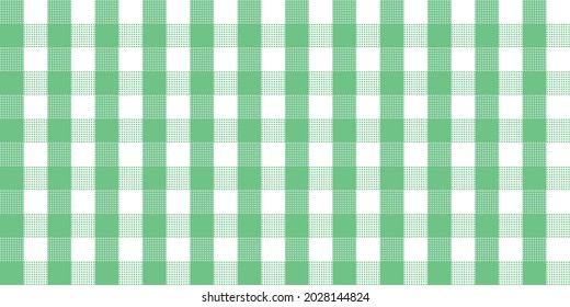 Plaid fabric textile fashion cloth gingham tartan tablecloth tile checkered geometric green white color vintage abstract background texture wallpaper backdrop pattern seamless vector illustration