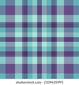 Plaid fabric texture of background pattern textile with a seamless check vector tartan in violet and light colors.