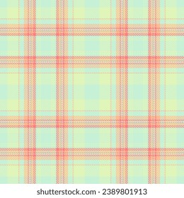 Plaid fabric texture of vector background pattern with a textile check tartan seamless in light and orange colors.