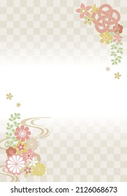Plaid and floral background frame