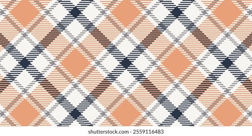 Plaid Gingham, Plaid pattern, seamless Gingham pattern, check textile. Seamless fabric. Seamless gingham, in peach fuzz shades, texture effect. Hand drawn designs for projects, fabrics, decorations or